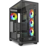 Sharkoon ELITE SHARK CA500 , Tower-Gehäuse schwarz, Tempered Glass x 2