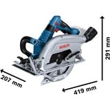 Bosch PRO Akku-Handkreissäge BITURBO GKS 18V-70 L Professional solo blau/schwarz, ohne Akku und Ladegerät, in L-BOXX