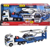 Simba Volvo Polizei-Transporter FH-16 LKW mit Auflieger und Airbus Hubschrauber, Spielfahrzeug blau/silber