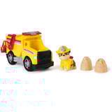 Spin Master Paw Patrol Fire Rescue - Rubbles Rettungs-Truck, Spielfahrzeug mit Schaufel und Geschossen sowie Rubble Hundefigur
