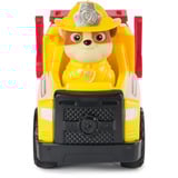 Spin Master Paw Patrol Fire Rescue - Rubbles Rettungs-Truck, Spielfahrzeug mit Schaufel und Geschossen sowie Rubble Hundefigur