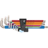 Wera 3950/9 Hex-Plus Multicolour Imperial Stainless 1 Winkelschlüsselsatz, Schraubendreher schwarz, 9-teilig, zöllig, mit Halteclip