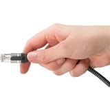 goobay Ethernet-Kabel USB-A 3.2 Gen1 Stecker > RJ-45 Stecker, LAN-Adapter schwarz/silber, 1 Meter, geflochtener Textilmantel