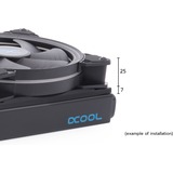 Alphacool Shroud & Entkopplung 140mm (7mm stark), Einbaurahmen schwarz, inkl. 4x M3x37mm Schrauben