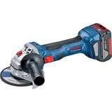 Bosch Kombi-Set Akku-Winkelschleifer GWS 18V-7 + Akku-Bohrhammer GBH 18V-22, Werkzeug-Set blau, 2x Li-Ionen Akku 4,0Ah, Werkzeugtasche