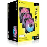 Corsair iCUE LINK RX120 RGB Triple, Gehäuselüfter schwarz, 3er Pack, inkl. Hub