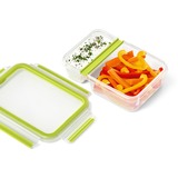 Emsa CLIP & GO Joghurtbox 0,6 Liter, Lunch-Box hellgrün/transparent, mit "Knick-Ecke" und Deckel