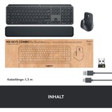 Logitech MX Keys Combo for Business Gen 2, Desktop-Set graphit, DE-Layout, Scherenmechanik, Logi Bolt, Bluetooth, kompatibel mit PC/Mac/iPad/Android