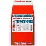 fischer Holzbauschraube PowerFast II 10,0x100 6kant TX 50 Stück, Vollgewinde, verzinkt