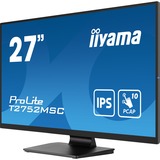 iiyama ProLite T2752MSC-B1, LED-Monitor 68.6 cm (27 Zoll), schwarz (matt), Full HD, IPS, Touchscreen, HDMI, DisplayPort, USB 