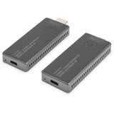 Digitus 4K Wireless Video Extender USB-C > HDMI, 30 Meter, HDMI Verlängerung schwarz/silber, Sendeeinheit + Empfängereinheit