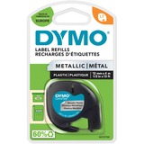 Dymo LetraTag ORIGINAL Kunststoff Schriftband schwarz auf silbermetallic S0721730