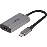 Lindy USB Konverter 8K60, USB-C Stecker > HDMI Buchse silber/grau, 11cm