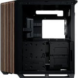 APNX V1-W-BK-v3, Tower-Gehäuse schwarz, Tempered Glass x 2, Holz-Verkleidung