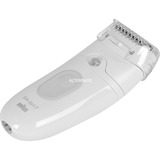 Braun Silk-épil 7-041, Epiliergerät weiß/silber, incl. Aufbewahrungsbeutel, Rasieraufsatz, + Trimmeraufsatz für sensible Bereiche