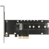 DeLOCK PCI Express x4 Karte zu 1 x intern NVMe M.2 Key M, Schnittstellenkarte mit Kühlkörper und RGB LEDs