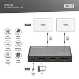 Digitus 4K HDMI Splitter, 1x4 schwarz, mit Downscaler