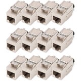 Digitus Keystone-Modul Cat. 8.1, geschirmt, 12 Stück silber, werkzeugfreier Montageanschluss