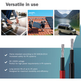 Digitus Solarkabel Verlängerung Ø 6mm² PV 1.500Volt 2x 15 Meter - 1x rot, 1x schwarz, MC4-Stecker / -Buchse