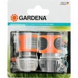 GARDENA Schlauchverbinder Satz 13mm (1/2"), 15mm (5/8"), Schlauchstück grau/orange, 2 Stück