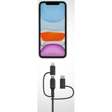 Otterbox USB 2.0 Kabel, USB-A Stecker > Micro-USB + USB-C + Lightning Stecker schwarz, 1 Meter