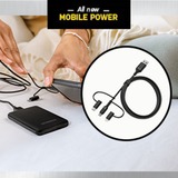 Otterbox USB 2.0 Kabel, USB-A Stecker > Micro-USB + USB-C + Lightning Stecker schwarz, 1 Meter