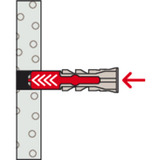 fischer Dübel DuoPower 8x40 S  hellgrau/rot, 50 Stück, mit verzinkter Schraube