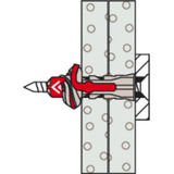 fischer Dübel DuoPower 8x40 S  hellgrau/rot, 50 Stück, mit verzinkter Schraube
