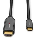 Lindy USB Adapterkabel, USB-C Stecker > HDMI 8K Stecker schwarz, 2 Meter, 8K 60Hz, + HDR