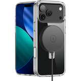 Nevox StyleShell SHOCKFlex mit Standfunktion, Handyhülle transparent, iPhone 17 Pro, kompatibel mit MagSafe