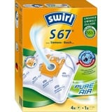 Swirl Staubsaugerbeutel S67 AirSpace MicroPor Plus 4 Beutel + 1 Filter, für Siemens, Bosch
