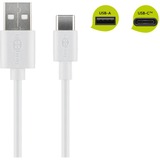 goobay USB 2.0 Kabel, USB-A Stecker > USB-C Stecker weiß, 1 Meter