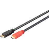 Digitus HDMI High Speed Kabel, mit Verstärker schwarz/rot, 10 Meter