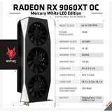 XFX Radeon RX 9060 XT Mercury OC, Grafikkarte schwarz, RDNA4, GDDR6, 2x DisplayPort, 1x HDMI 2.1