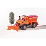 bruder 02572 MB-Unimog Winterdienst mit Räumschild, Modellfahrzeug 