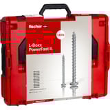 fischer L-BOXX 102 PowerFast II Pan-Head, Schrauben-Set silber, 1801-teilig, mit Profi-Bitset