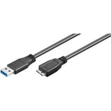 goobay USB 3.2 Gen 1 Kabel, USB-A Stecker > Micro-USB Stecker (Typ B) schwarz, 3 Meter, SuperSpeed