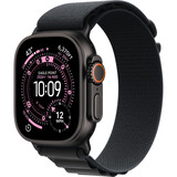 Apple Watch Ultra 3, Smartwatch schwarz, 49 mm, Alpine Loop schwarz L, Titangehäuse, Cellular