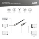 Digitus USB 3.2 Gen 1 Anschlusskabel USB-C > USB-C schwarz/grau, 1 Meter, PD, Laden mit bis zu 60 Watt