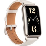 Huawei Watch FIT mini, Smartwatch gold, Lederarmband in Frosty White