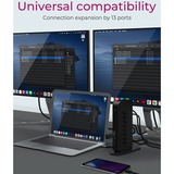 ICY BOX IB-DK2252AC, Dockingstation schwarz, USB-A, HDMI, DP