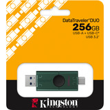 Kingston DataTraveler Duo 256 GB, USB-Stick grün/schwarz, USB-A, USB-C
