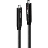 Lindy USB 3.2 Gen 2 & DP 1.4 Typ C Hybridkabel, Verlängerungskabel schwarz, 10m
