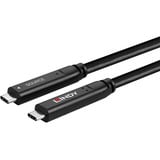 Lindy USB 3.2 Gen 2 & DP 1.4 Typ C Hybridkabel, Verlängerungskabel schwarz, 10m