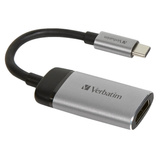 Verbatim USB Adapter, USB-C Stecker > HDMI Buchse silber/schwarz, 10cm, 4K 60Hz