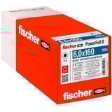 fischer Holzbauschraube PowerFull II 6,0x160 ZK TX VG 100 Stück, Vollgewinde, verzinkt