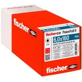 fischer Holzbauschraube PowerFull II 6,0x160 ZK TX VG 100 Stück, Vollgewinde, verzinkt