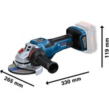 Bosch PRO Akku-Winkelschleifer BITURBO GWS 18V-15 PSC Professional solo, Ø 125mm blau/schwarz, ohne Akku und Ladegerät, in L-BOXX