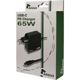 Inter-Tech Ladegerät Argus PD-2065, USB-C Charger schwarz, 1,80m Kabel, PD 3.0, 65 Watt