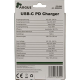 Inter-Tech Ladegerät Argus PD-2065, USB-C Charger schwarz, 1,80m Kabel, PD 3.0, 65 Watt